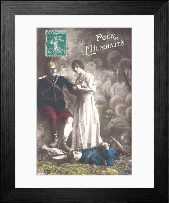 Framed Print : French postcard, For Humanity, WW1 Framed Print : French postcard, For Humanity, WW1