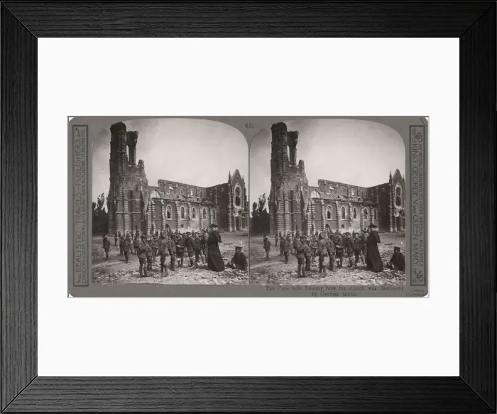 Framed Print : Ruined church near Western Front, WW1 Framed Print : Ruined church near Western Front, WW1