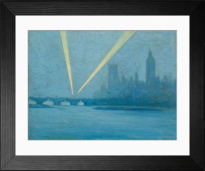 Framed Print : Searchlights by the Houses of Parliament, WW1 Framed Print : Searchlights by the Houses of Parliament, WW1
