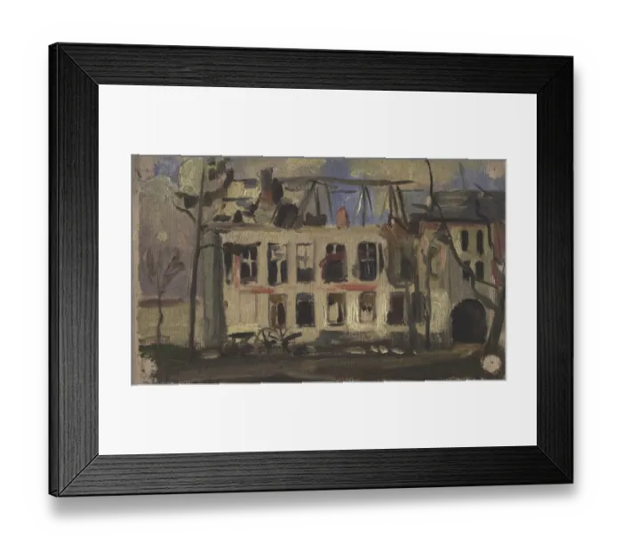 Framed Print : Shell-damaged building in northern France, WW1 Framed Print : Shell-damaged building in northern France, WW1
