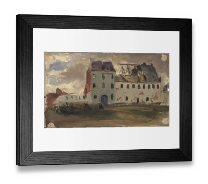 Framed Print : Shell-damaged building in northern France, WW1 Framed Print : Shell-damaged building in northern France, WW1