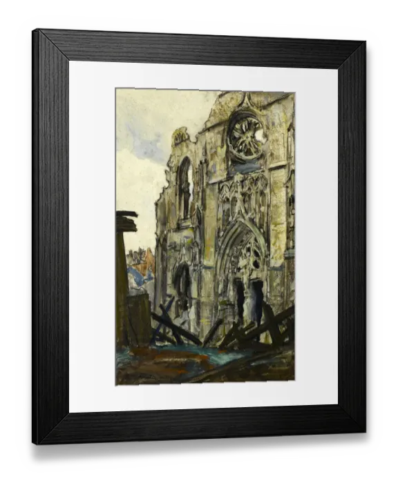 Framed Print : Ruined church in Peronne, northern France, WW1 Framed Print : Ruined church in Peronne, northern France, WW1