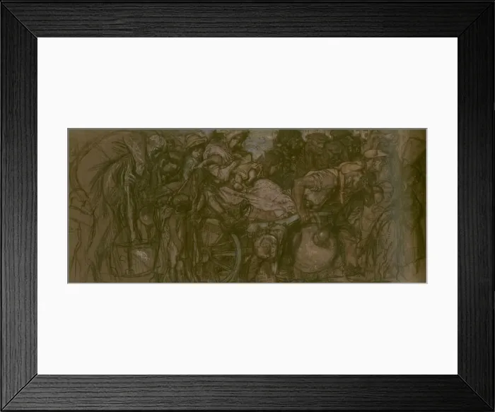Framed Print : Study for Exodus, by Frank Brangwyn, WW1 Framed Print : Study for Exodus, by Frank Brangwyn, WW1