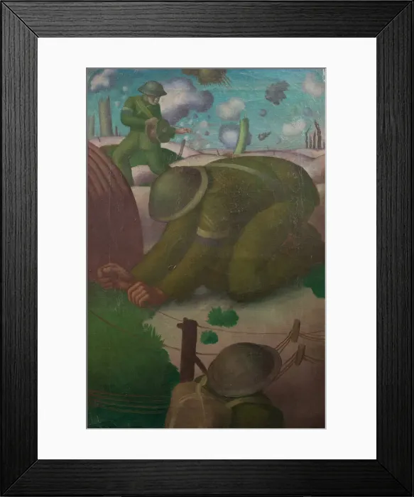 Framed Print : Laying Telephone Wire, by Colin Gill, WW1 Framed Print : Laying Telephone Wire, by Colin Gill, WW1