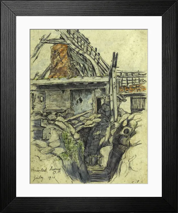 Framed Print : Haunted House, by Charles Cundall, WW1 Framed Print : Haunted House, by Charles Cundall, WW1