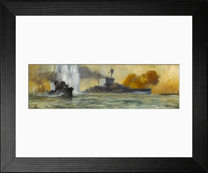 Framed Print : Naval Encounter, by Charles Pears, WW1 Framed Print : Naval Encounter, by Charles Pears, WW1