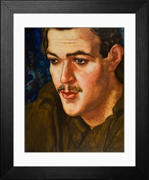 Framed Print : Portrait of Cosmo Clark, by Eric Kennington, WW1