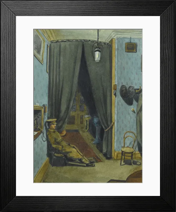 Framed Print : Telephone duty at White Horse Hotel, WW1 Framed Print : Telephone duty at White Horse Hotel, WW1