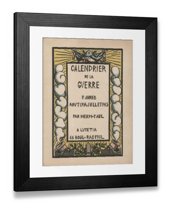 Framed Print : Cover design, War Calendar, WW1 Framed Print : Cover design, War Calendar, WW1