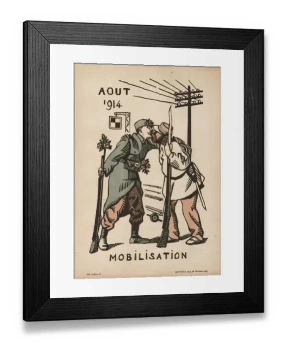 Framed Print : Calendar, August 1914, WW1 Framed Print : Calendar, August 1914, WW1