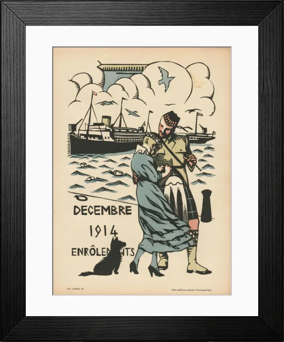 Framed Print : Calendar, December 1914, WW1 Framed Print : Calendar, December 1914, WW1