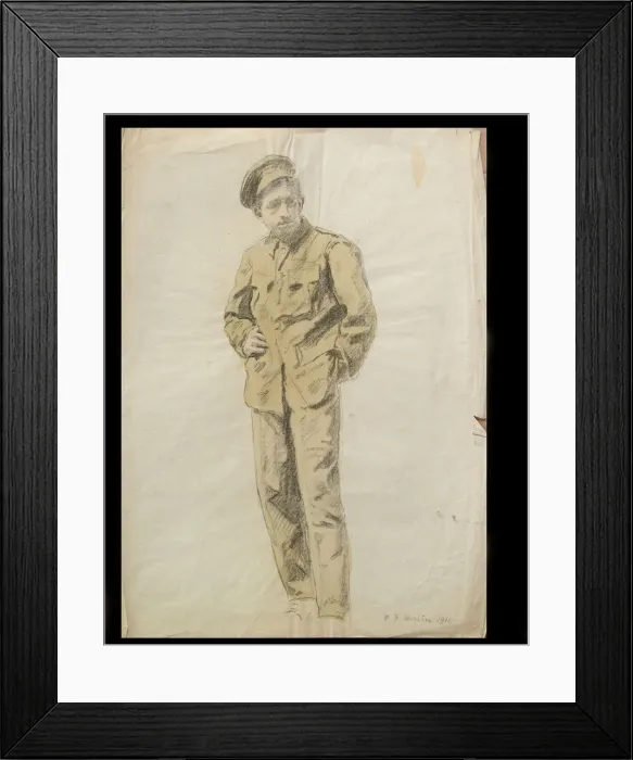 Framed Print : Portrait of a Private, by Percy Horton, WW1 Framed Print : Portrait of a Private, by Percy Horton, WW1
