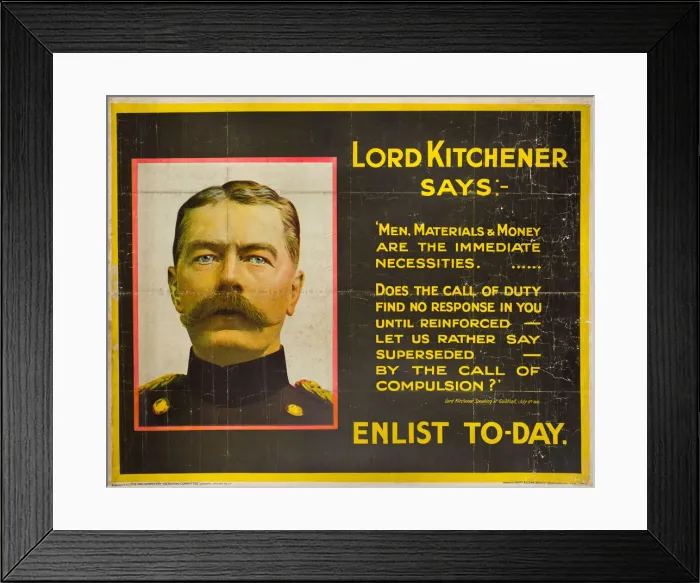Framed Print : British recruitment poster, Enlist Today, WW1 Framed Print : British recruitment poster, Enlist Today, WW1