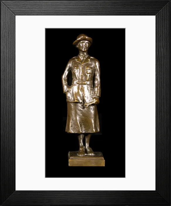 Framed Print : Bronze statuette of a WaC mechanic, WW1 Framed Print : Bronze statuette of a WaC mechanic, WW1