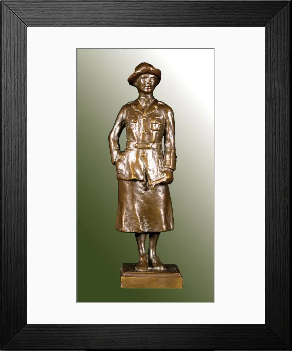 Framed Print : Bronze statuette of a WaC mechanic, WW1 Framed Print : Bronze statuette of a WaC mechanic, WW1