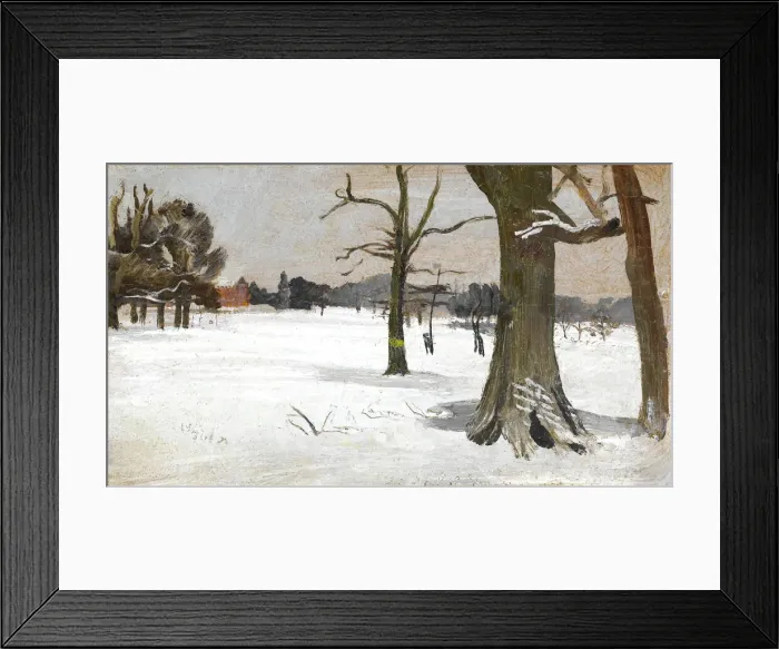 Framed Print : Snow scene, by Charles Sims, WW1 Framed Print : Snow scene, by Charles Sims, WW1