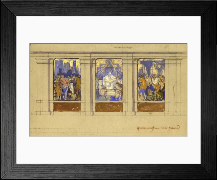 Framed Print : Study for a war memorial, by Frank Brangwyn Framed Print : Study for a war memorial, by Frank Brangwyn
