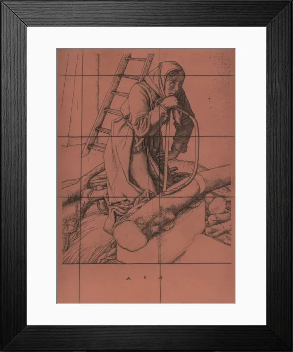 Framed Print : Copper plate, Widow of a hero, by Robert Austin
