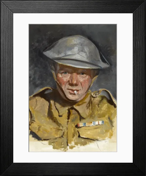 Framed Print : Soldier with First World War decorations Framed Print : Soldier with First World War decorations
