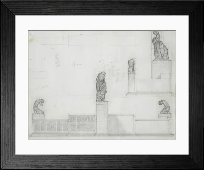Framed Print : Design for a War Memorial, by Eric Gill Framed Print : Design for a War Memorial, by Eric Gill