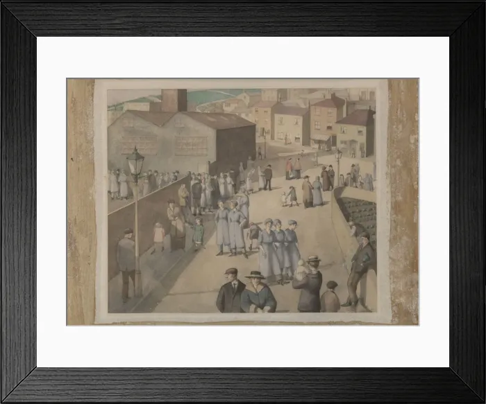 Framed Print : Leaving the Munitions Works, by Winifred Knights, WW1 Framed Print : Leaving the Munitions Works, by Winifred Knights, WW1