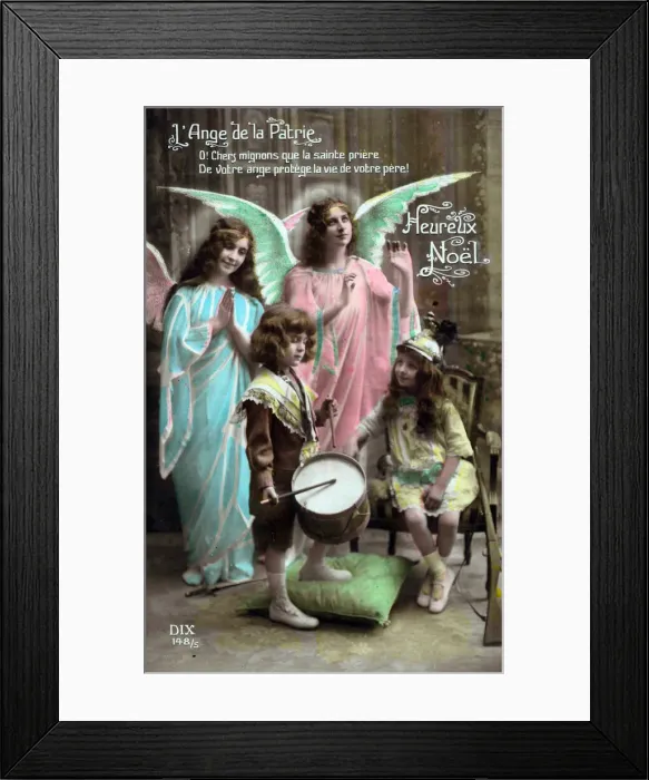 Framed Print : French postcard, Merry Christmas, WW1 Framed Print : French postcard, Merry Christmas, WW1