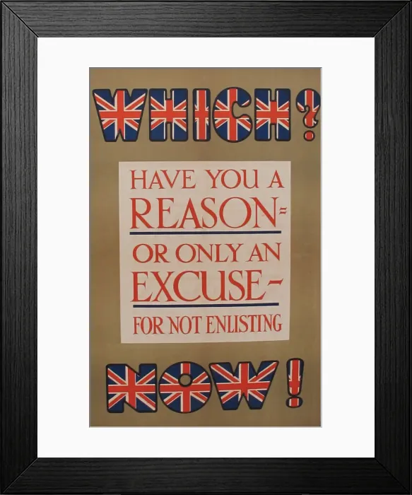 Framed Print : British recruitment poster, WW1 Framed Print : British recruitment poster, WW1
