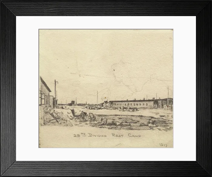 Framed Print : 23rd Division Rest Camp, by William Hugh Duncan Arthur, WW1 Framed Print : 23rd Division Rest Camp, by William Hugh Duncan Arthur, WW1