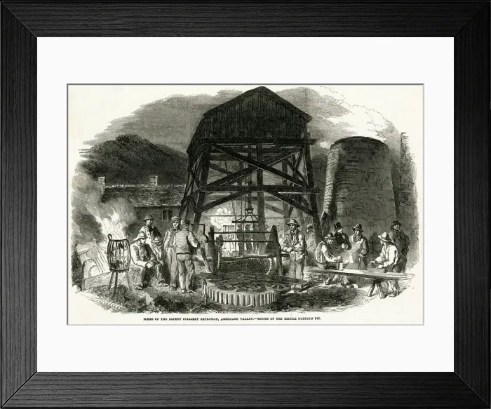 Framed Print : Colliery explosion, Duffryn pit 1852 Framed Print : Colliery explosion, Duffryn pit 1852