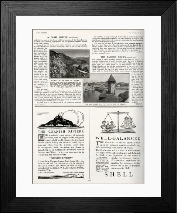 Framed Print : Cornish Riviera advert 1925 Framed Print : Cornish Riviera advert 1925