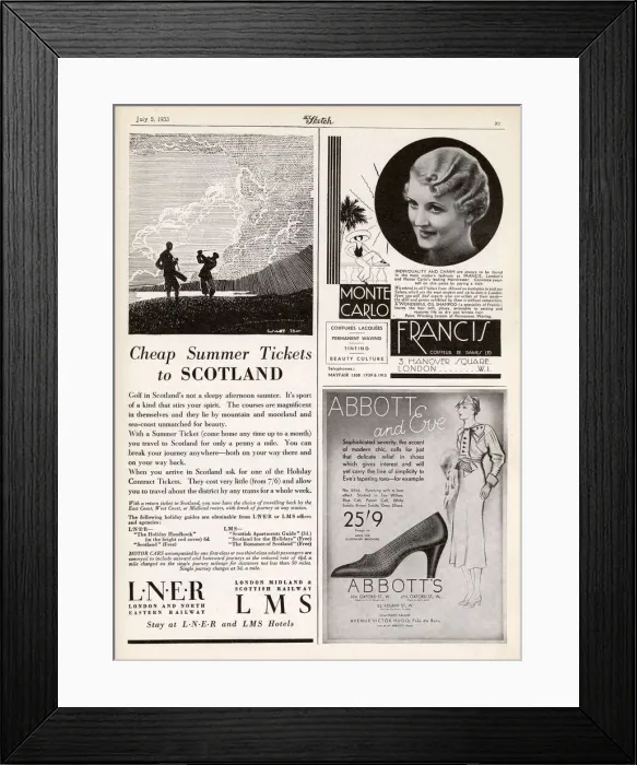 Framed Print : Cheap summer tickets to Scotland, 1933 Framed Print : Cheap summer tickets to Scotland, 1933