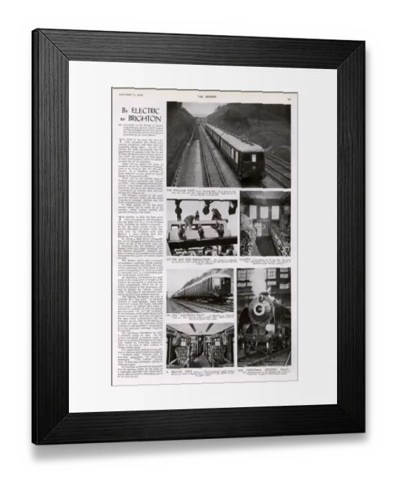 Framed Print : By electric train to Brighton, 1932 Framed Print : By electric train to Brighton, 1932
