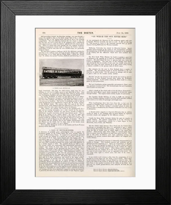 Framed Print : Hotels on wheels by the Midland Railway, 1893 Framed Print : Hotels on wheels by the Midland Railway, 1893