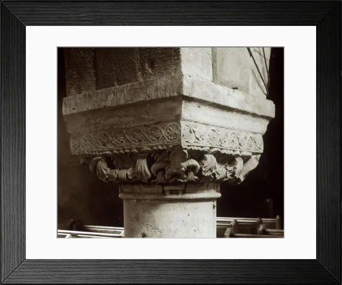 Framed Print : Detail of column, St Peters Church, Conisbrough, Doncaster Framed Print : Detail of column, St Peters Church, Conisbrough, Doncaster