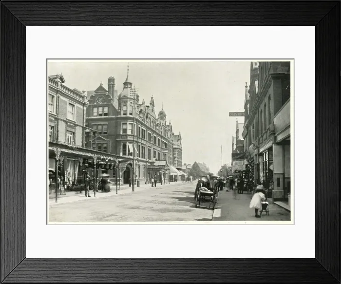 Framed Print : Street scene in Boscombe, Dorset Framed Print : Street scene in Boscombe, Dorset