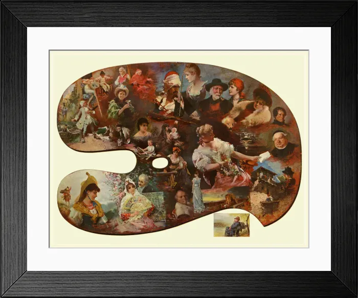 Framed Print : Painting on a palette by various German artists Framed Print : Painting on a palette by various German artists