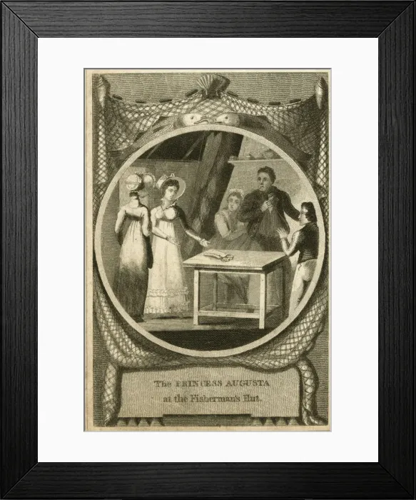 Framed Print : Princess Augusta at the Fishermans Hut Framed Print : Princess Augusta at the Fishermans Hut