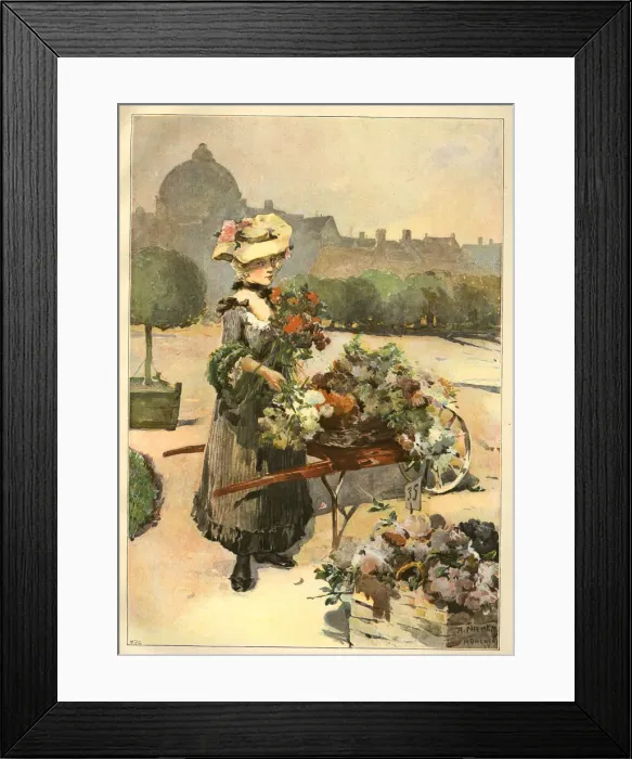 Framed Print : Child of the Garden - young woman with flowers Framed Print : Child of the Garden - young woman with flowers