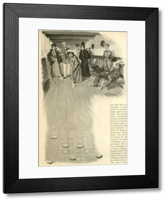 Framed Print : Playing deck shuffleboard on a cruise ship Framed Print : Playing deck shuffleboard on a cruise ship