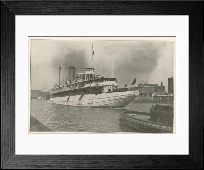 Framed Print : Whaleback Steamer on Lake Michigan, Chicago, USA Framed Print : Whaleback Steamer on Lake Michigan, Chicago, USA