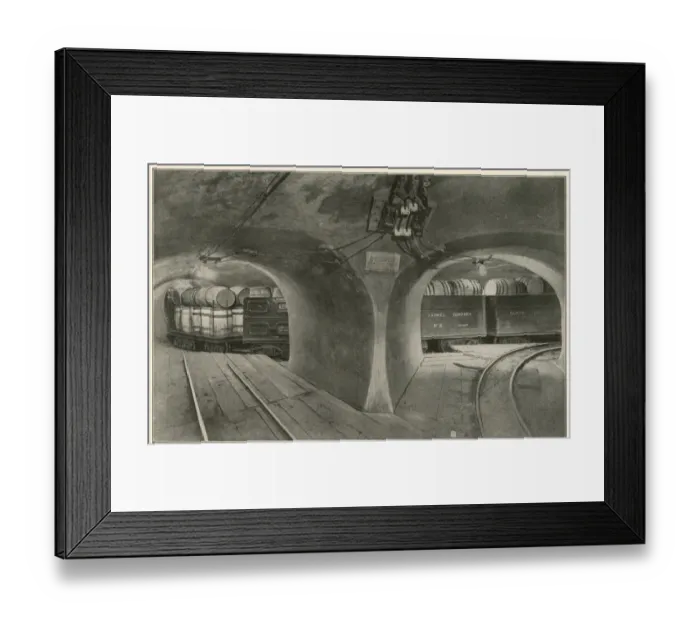 Framed Print : Loaded freight train in the Illinois tunnel system, Chicago Framed Print : Loaded freight train in the Illinois tunnel system, Chicago