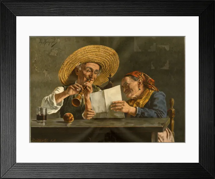 Framed Print : Peasant man and woman, Italy Framed Print : Peasant man and woman, Italy