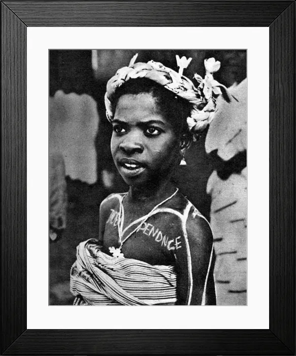 Framed Print : Girl celebrates Ghanaian independence, 1957
