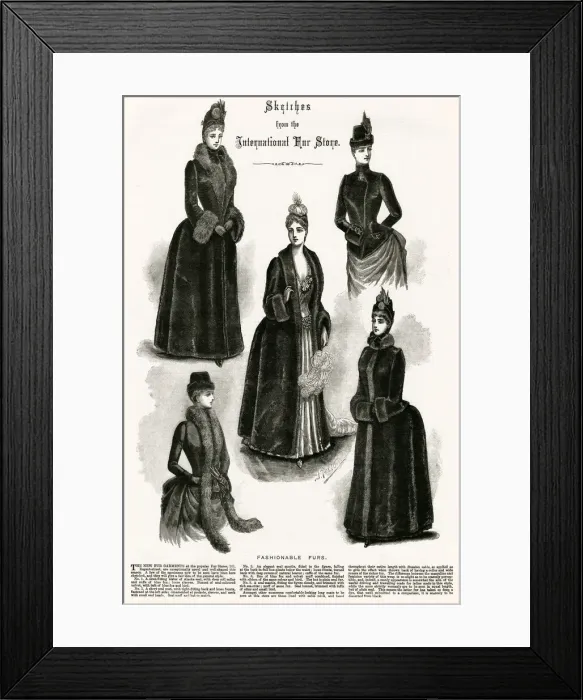 Framed Print : Advert for International Fur Store 1886 Framed Print : Advert for International Fur Store 1886