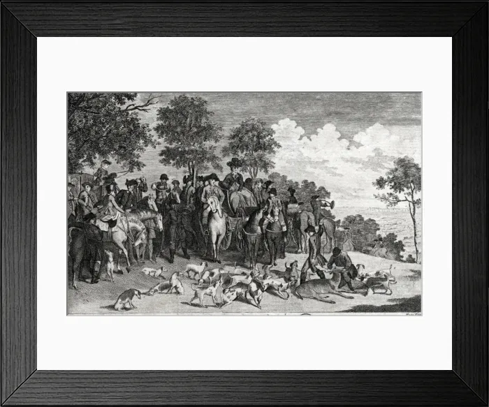 Framed Print : A Royal Chase - their Majesties stag hunting Framed Print : A Royal Chase - their Majesties stag hunting