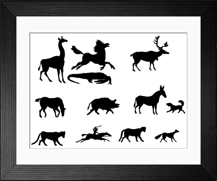 Framed Print : Animal silhouettes Framed Print : Animal silhouettes