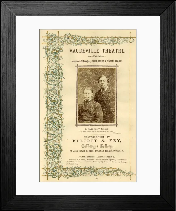 Framed Print : D James and T Thorne, Vaudeville Theatre, London Framed Print : D James and T Thorne, Vaudeville Theatre, London