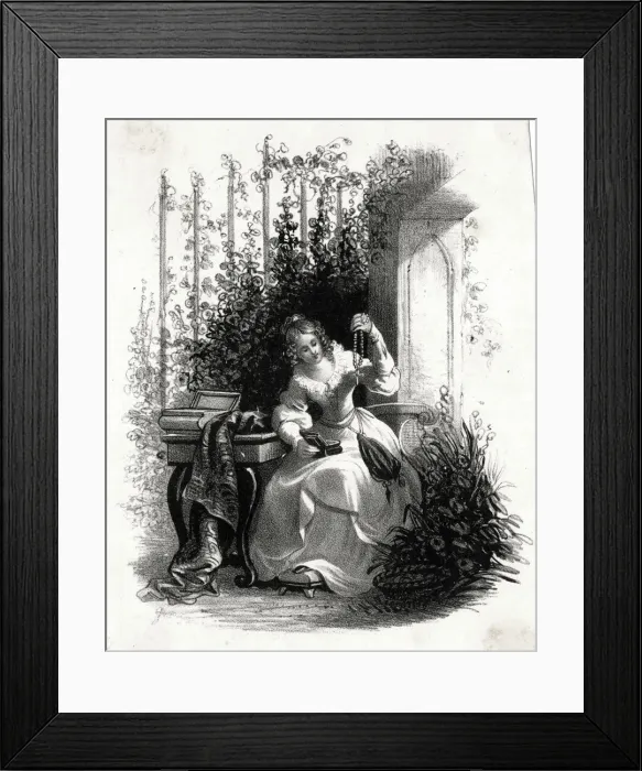 Framed Print : Seated lady holding up a crucifix Framed Print : Seated lady holding up a crucifix