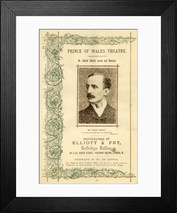 Framed Print : Edgar Bruce, Prince of Wales Theatre, London Framed Print : Edgar Bruce, Prince of Wales Theatre, London