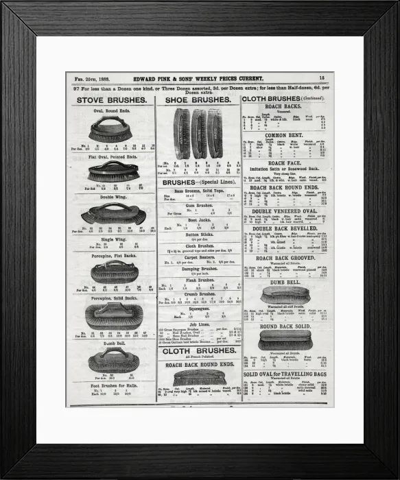 Framed Print : Edward Pink & Sons - Brushes Framed Print : Edward Pink & Sons - Brushes